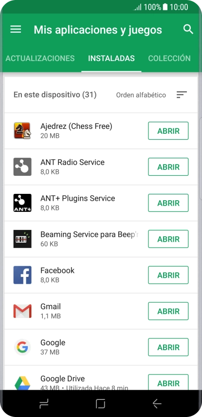 Pulsa la app deseada.