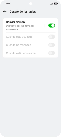 Pulsa el indicador  junto al tipo de desvío deseado.