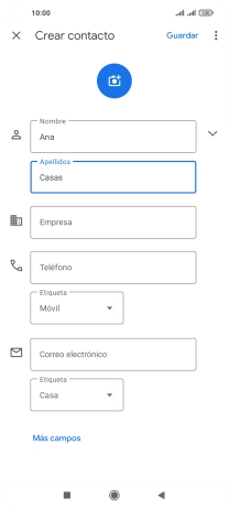 Pulsa Teléfono e introduce el número de teléfono deseado.