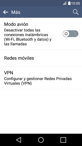 Pulsa Redes móviles.