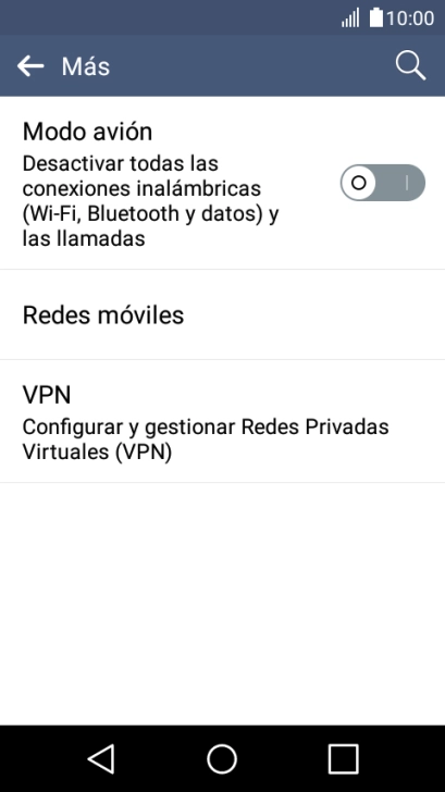 Pulsa Redes móviles.