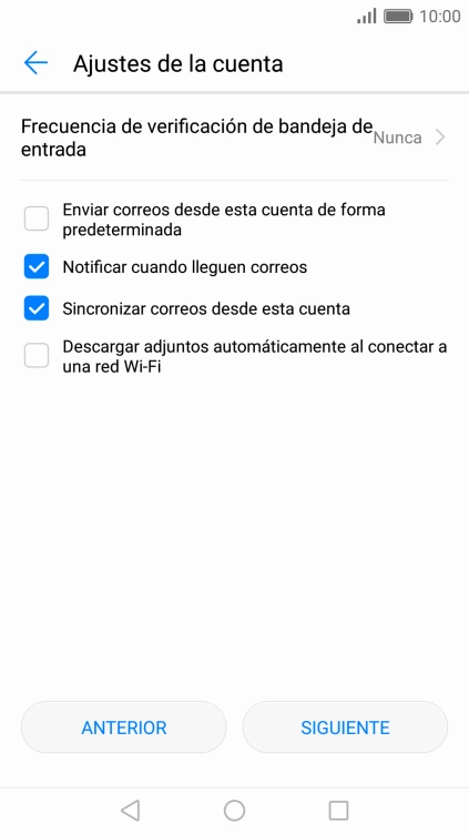 Si aparece en la pantalla esta imagen, tu cuenta de correo electrónico ha sido reconocida y configurada automáticamente. Sigue las indicaciones de la pantalla para introducir más información y terminar la configuración.
