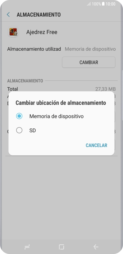 Pulsa el nombre de la tarjeta de memoria.