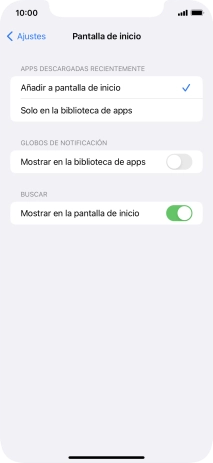 Para añadir nuevas apps descargadas a la pantalla de inicio y a la biblioteca de apps, pulsa Añadir a pantalla de inicio.