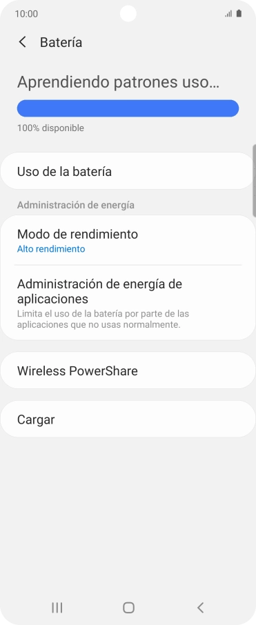 Pulsa Modo de rendimiento.