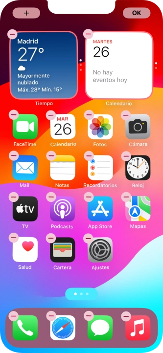 Pulsa el icono de página de pantalla de inicio.