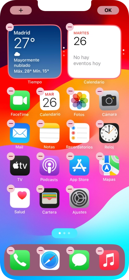 Pulsa el icono de página de pantalla de inicio.