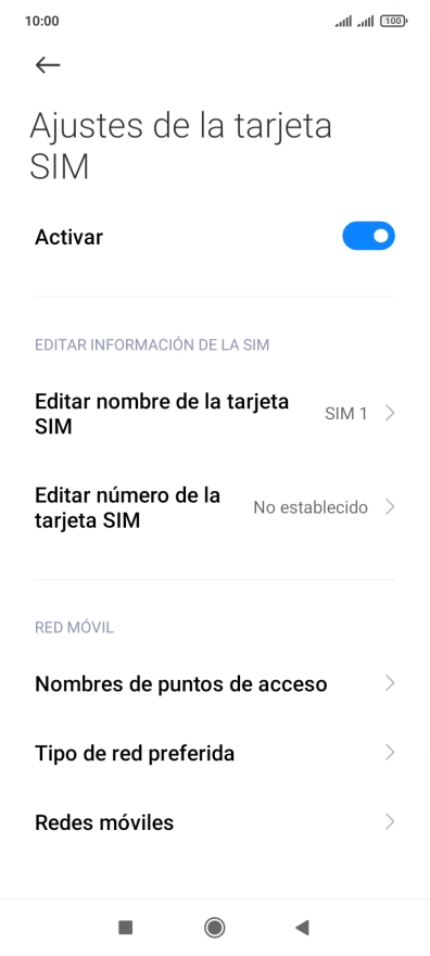 Pulsa Redes móviles.