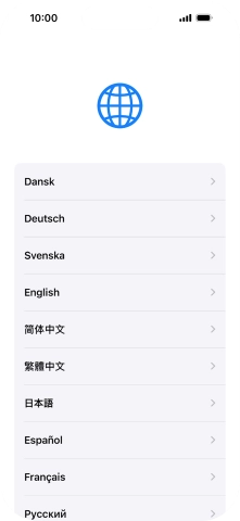 Pulsa el idioma deseado.