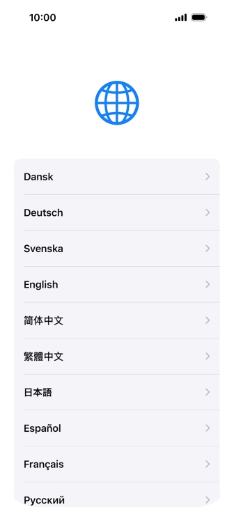 Pulsa el idioma deseado.