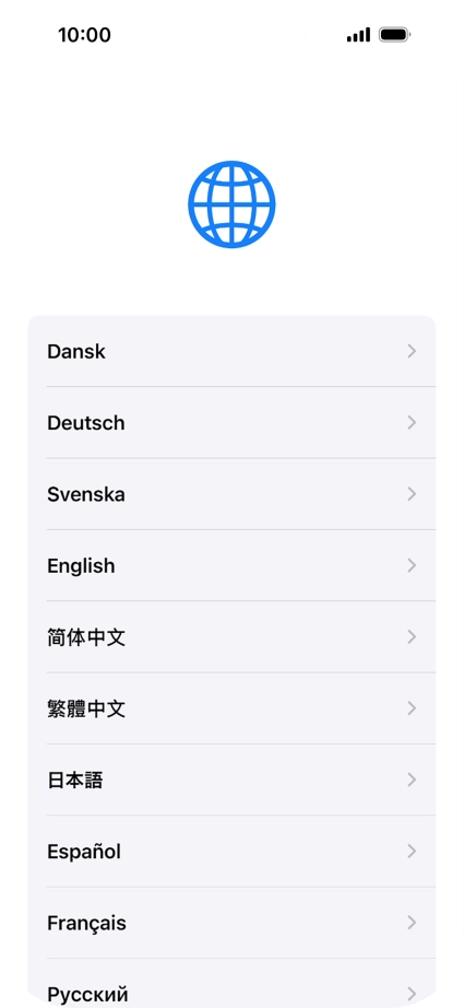 Pulsa el idioma deseado.