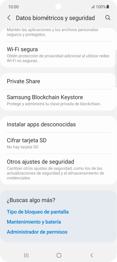 Pulsa Otros ajustes de seguridad.