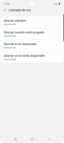 Pulsa el tipo de desvío deseado.