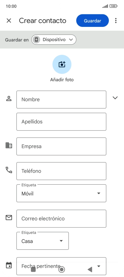 Pulsa la lista desplegable junto a 