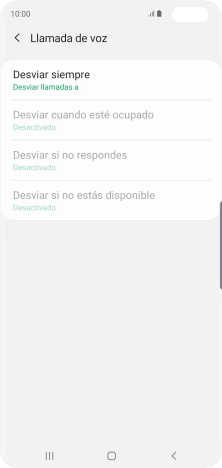 Pulsa el tipo de desvío deseado.