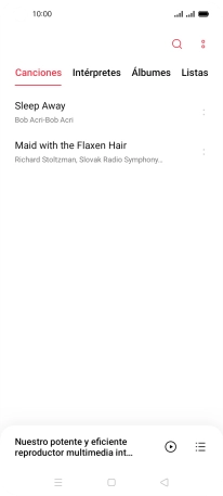 Pulsa una categoría y desplázate al archivo de música deseado.