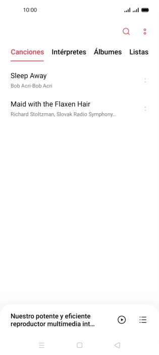 Pulsa una categoría y desplázate al archivo de música deseado.