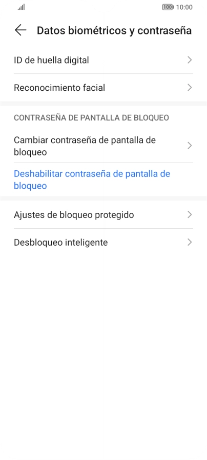 Pulsa Deshabilitar contraseña de pantalla de bloqueo.