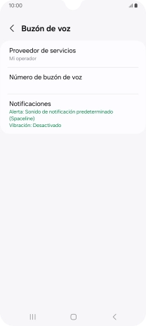 Pulsa Número de buzón de voz.