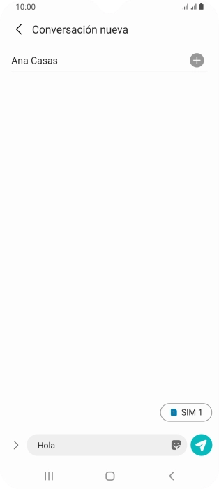 Pulsa el icono de envío cuando termines de escribir el mensaje corto.