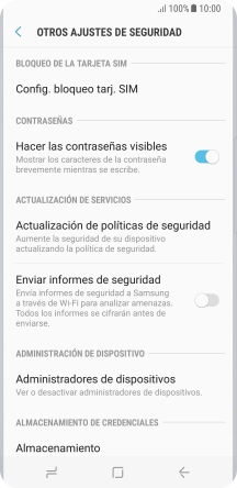 Pulsa Config. bloqueo de tarj. SIM.