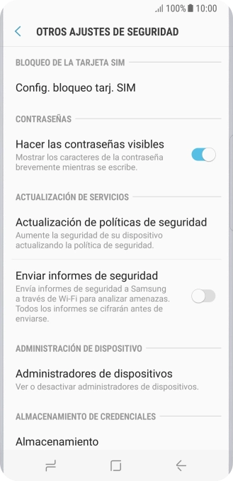 Pulsa Config. bloqueo de tarj. SIM.