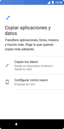 Puedes transferir el contenido de otro teléfono cuando activas tu teléfono por primera vez y cuando lo has restablecido. Cuando aparezca en la pantalla del teléfono esta imagen, ya está listo para la transmisión del contenido del otro teléfono.