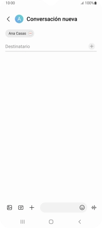 Pulsa en el campo de escritura  y escribe el texto del mensaje corto.