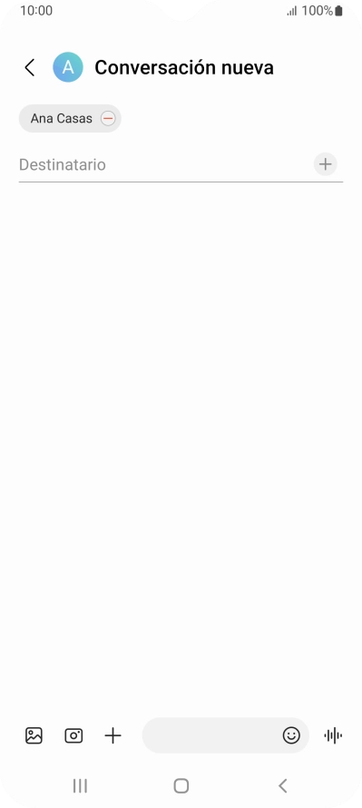 Pulsa en el campo de escritura  y escribe el texto del mensaje corto.