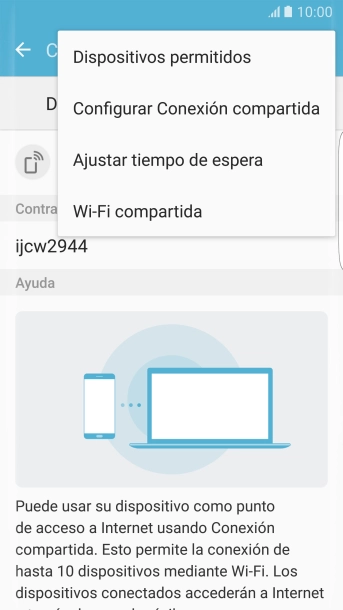 Pulsa Configurar Conexión compartida.