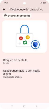 Pulsa Bloqueo de pantalla  e introduce el código de seguridad extra que has creado anteriormente.