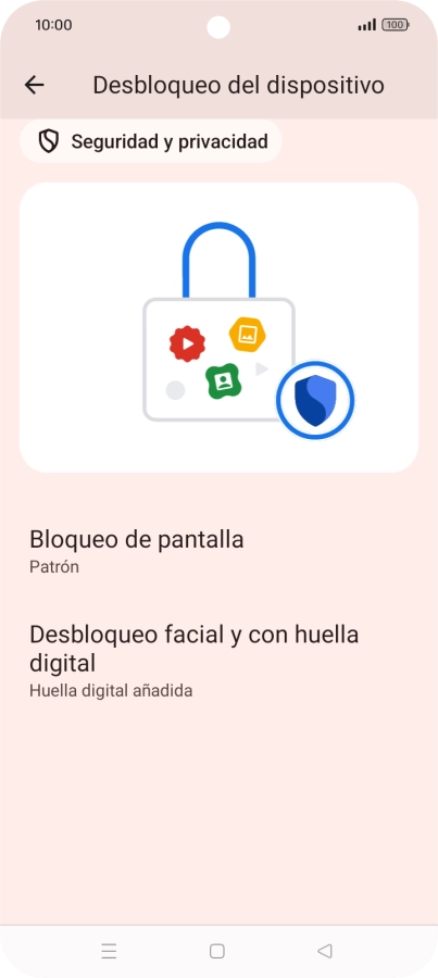 Pulsa Bloqueo de pantalla  e introduce el código de seguridad extra que has creado anteriormente.