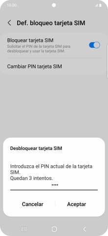 Introduce tu código PIN y pulsa Aceptar.