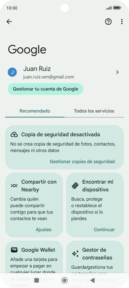 Pulsa Encontrar mi dispositivo.