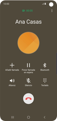 Pulsa el icono de finalizar llamada.