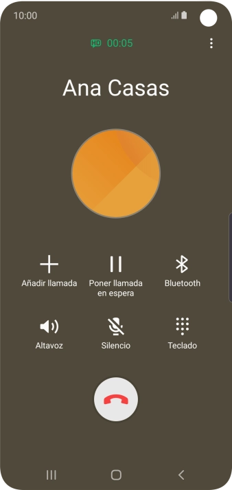 Pulsa el icono de finalizar llamada.