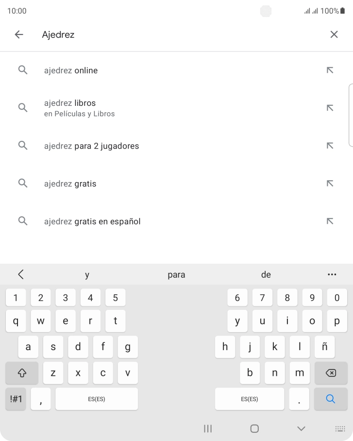 Introduce el nombre del tema o de la app y pulsa el icono de búsqueda.