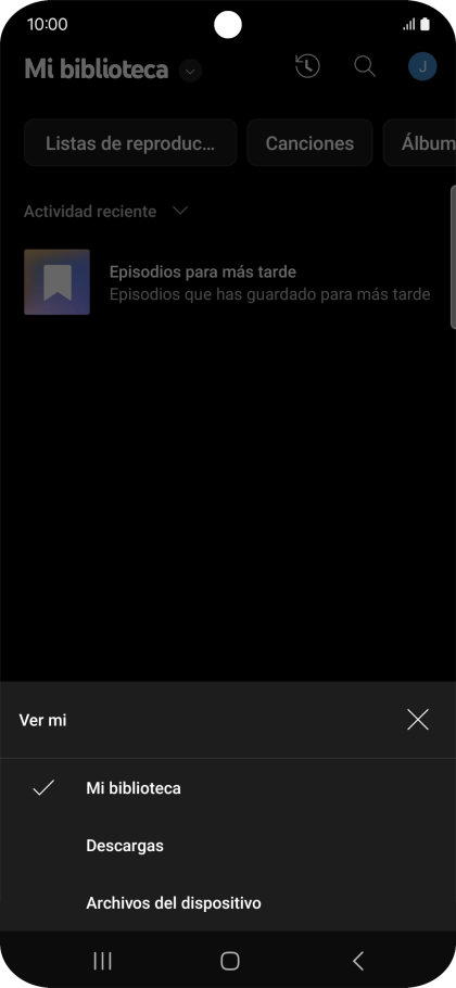 Pulsa una categoría y desplázate al archivo de música deseado.