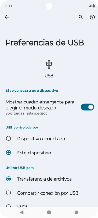 Pulsa Transferencia de archivos.