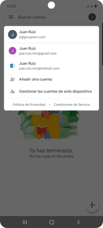 Pulsa la cuenta de correo electrónico deseada.