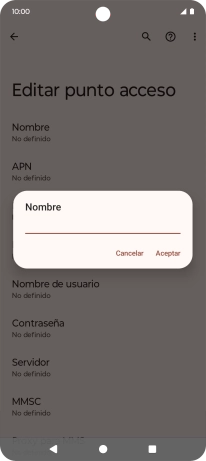 Introduce Vodafone Internet y pulsa Aceptar.