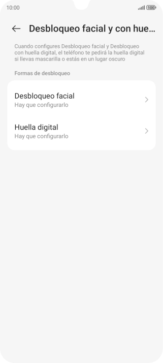 Pulsa Huella digital.