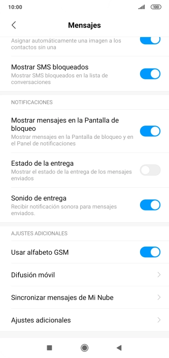 Pulsa Ajustes adicionales.