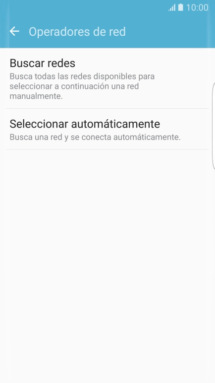 Si quieres seleccionar la red de forma automática, pulsa Seleccionar automáticamente.