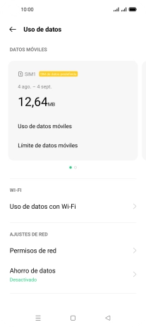 El consumo total de datos se visualiza ahora en la pantalla.