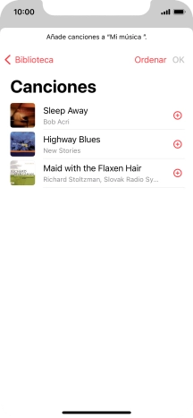 Desplázate a la categoría deseada y pulsa el archivo de música deseado.