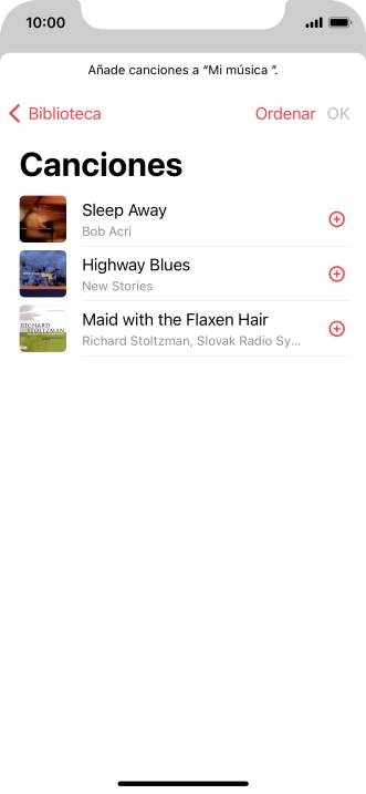 Desplázate a la categoría deseada y pulsa el archivo de música deseado.
