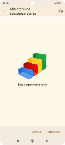 Si deseas crear una nueva carpeta, pulsa el icono de nueva carpeta y sigue las indicaciones de la pantalla para crearla.