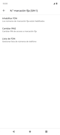 Pulsa Inhabilitar FDN para desactivar la marcación fija.
