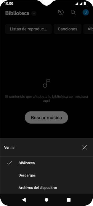 Pulsa una categoría y desplázate al archivo de música deseado.